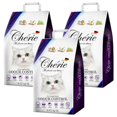 Cherie 法麗 德國凝結杉木砂 100%德國工藝製造 強效結團 可沖馬桶 有效鎖住異味 10L, 天然杉木香, 4.3kg, 3包