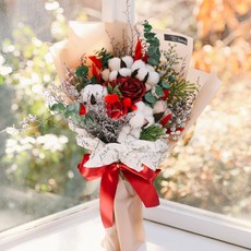 ASPASIA 人造花 Kkotgaram 永生花束, 紅色, 1個