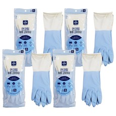 태화 면코팅 투톤 고무장갑 양손착용, 블루, 소(S), 4개