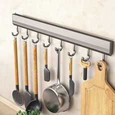 Unitree 移動式廚房掛鉤架 黏貼式 8鉤, 1個, 黑色