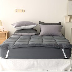 超細纖維鬆緊帶式薄床墊, 炭灰色