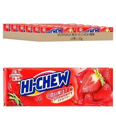 MORINAGA 森永 HI-CHEW 嗨啾 草莓口味軟糖, 32g, 12條