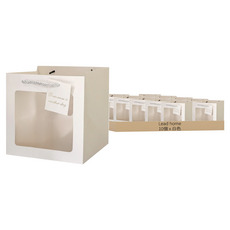 Lead home 花束盆栽透明方窗手提袋, 10個, 白色