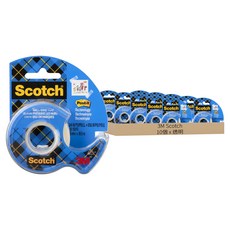 3M Scotch 牆面黏貼用膠帶台 19mm x 16.5m, 透明, 10個