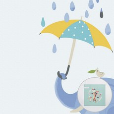 ARTJOY DIY數字油畫 20*20cm, 帶傘的大象, 1組