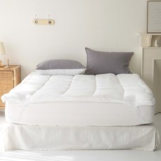 超細纖維鬆緊帶式薄床墊, 白色