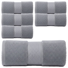 純棉毛巾 C108棉紗 74cm x 34cm, 銀河灰, 6條