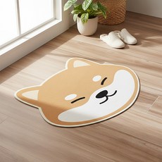 DAILYSHARE 日常超細纖維柴犬腳踏墊, 橘色, 2個