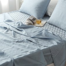 韓國 amante Ice Touch 涼感人造絲單層被, 喀什米爾藍