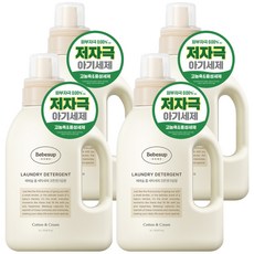 베베숲 홈 코튼앤크림향 세탁세제 본품, 1L, 4개