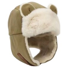 Parajuni 冬季保暖小熊滑雪戶外運動帽 HJ0846, 米色, 1個