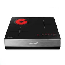 쿠첸 프리스텐딩 하이브리드 전기레인지 3.0 플러스 3구 + 스탠드케이스 150mm 다크실버, CIR-O2S3410DSBE, 프리스탠딩
