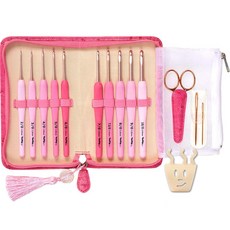 Tulip 鉤針工具組+針織環, 1套, Rose（鉤針），Achi（編織環）