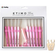 日本 Tulip ETIMO 毛線&蕾絲鉤針 + 編織環套組, 1套, 玫瑰(鉤針), Azzi(編織環)