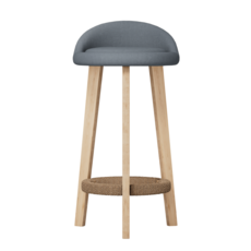 하비티 원목 스탠딩 스툴 홈바체어, 그레이, 1개