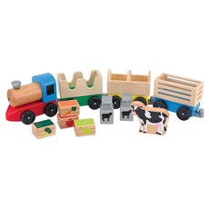 Melissa&Doug 瑪莉莎 交通 玩具, 農場聯結火車 多色, 1組
