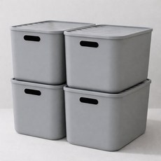 보노하우스 팬트리 정리 리빙박스, 그레이, L(264 x 372 x 242 mm), 4개