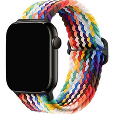 스페이스쉴드 스마트워치 버클형 브레이드 솔로루프 밴드 스트랩, 레인보우