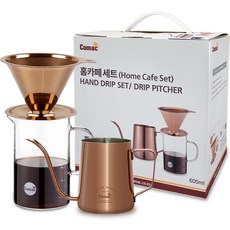 Comac Home Cafe 不鏽鋼過濾器滴灌套組 600ml SFG1 / G9 / KPG1, 不銹鋼咖啡濾杯+量杯+咖啡手沖壺, 1組