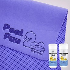 Boorepick PVA 游泳運動毛巾 43 x 66 cm, 2個, 紫色