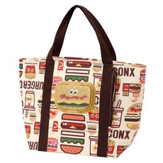 Skater 帶濕巾蓋保溫野餐袋 手提袋 KCLBP1, 漢堡 深棕色 + 米白色, 1個