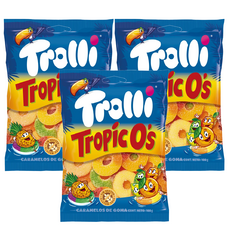 Trolli Tropic O's熱帶水果口味軟糖, 3包, 100g