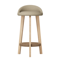 하비티 원목 스탠딩 스툴 홈바체어, 베이지, 1개