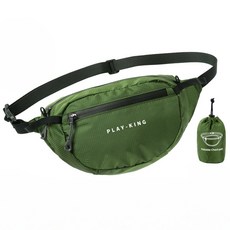 Ditree 休閒可摺疊登山腰包斜背包, 03 綠色