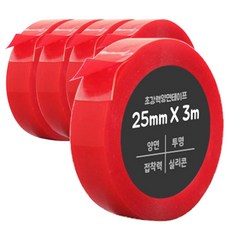 DADA 超強力雙面膠帶 25mm x 3m, 透明, 5個