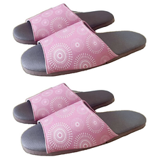 療癒系 森活家居拖鞋 條紋 吸濕排汗 台灣製造 鞋底防滑, 微光紫, 2雙