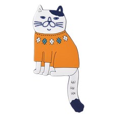 kUSUgURU JAPAN 日本眼鏡貓 Neko Zegawa-san系列 磁鐵掛勾 立體造型可彎曲設計, 橘色, 1個