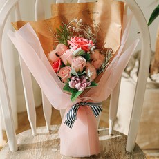 ASPASIA 香皂花 人造花 新奇 玫瑰 棉花 花束, 混合色, 1個