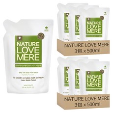 NATURE LOVE MERE 嬰幼兒餐具洗潔精補充包, 500ml, 6包