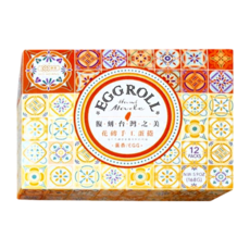 惠香 台灣花磚手工蛋捲 蛋香口味 奢華黃,14g,1盒，獨立包裝，酥脆口感，送禮自用, 168g