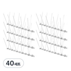 HANIL 驅鴿防鳥刺 25cm + V型不鏽鋼 5入 + 壓克力雙面膠帶 25cm 套組, 40套