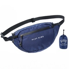 Ditree 休閒可摺疊登山腰包斜背包, 04 海軍藍