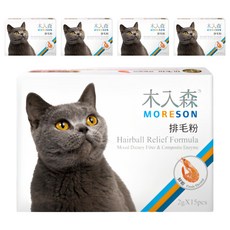 MORESON 木入森 貓咪排毛粉, 15包, 2g, 排毛, 5盒
