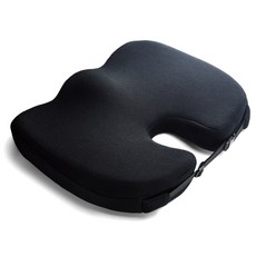 E市集 固定帶式記憶棉通風車用坐墊, 黑色, 1個