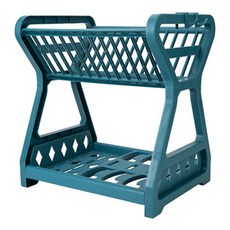 小麥購物 雙層碗盤瀝水架 L2925, 藍色, 2層, 1個