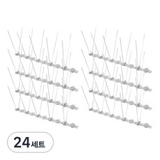 HANIL 驅鴿防鳥刺 25cm + V型不鏽鋼 5入 + 壓克力雙面膠帶 25cm 套組, 24套