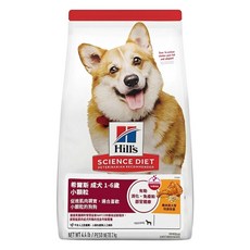 Hill's 希爾思 SCIENCE DIET 成犬 小顆粒 狗糧, 雞肉 + 大麥, 2kg, 1袋