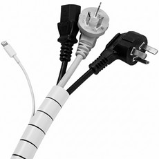 LUMIO 整潔電線整理電纜保護套, 3個, 白色