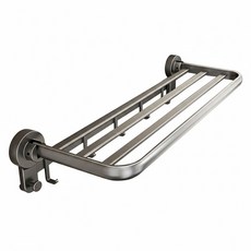 吸盤系列 太空鋁折疊毛巾架 60 x 12.5 x 13cm, 1個, 槍灰色