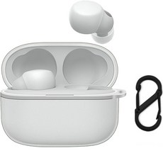 SPACE SHIELD 無線耳機 Sony WF-LS900N 兼容 LinkBuds S 矽膠保護殼 + 登山扣組, 單一商品, 透明