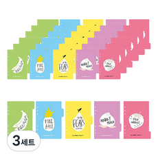 빅드림 꾸꾸까까 다이어리표지 FRUIT 5종 x 10p, 3세트