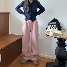 Tomatofactory 女款內刷毛燈芯絨抽繩寬版工裝褲