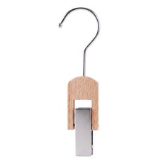 FOSO 木質衣帽夾, 銀色, 1入