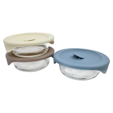 LocknLock 樂扣樂扣 GLASS 玻璃保鮮盒3入組, 新型即時飯保鮮盒, 安全透氣孔, 可用煮沸熱水消毒, 355ml, 1組