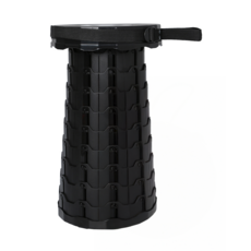 comet 戶外便攜式高度可調露營凳子, 1個, 全黑