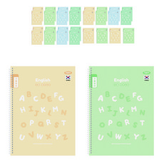 펜피아 2 000 3줄 영어 스프링노트, 랜덤발송, 30개